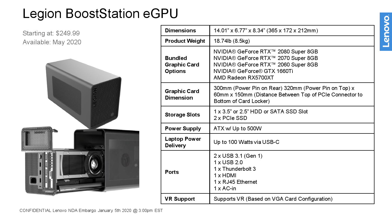 CES 2020: Lenovo Goes eGFX with Legion BoostStation Box